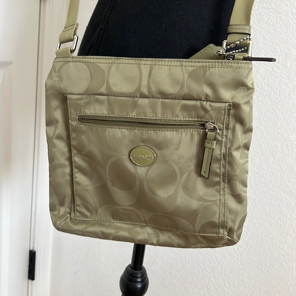 Coach Nylon Army Green Sage Crossbody Bag - Picture 1 of 10